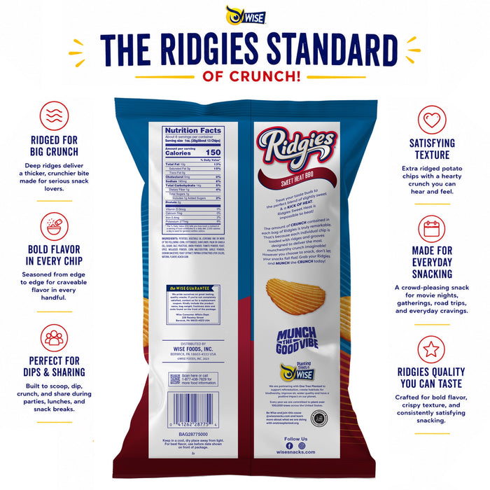 Wise Snacks Ridgies Sweet heat BBQ